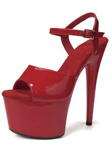 WUXIN H&P Women's 7 In Platform Sandal Heels Ankle-Strap 7 In Pole Dance High Heel Platform,17 Cm Exotic Platform Pole Dancer Heels Shoes Stiletto - Đỏ - Xem 6