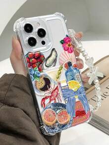 1 件创意夏日海鲜和啤酒卡通设计防摔 TPU 手机壳，兼容 Apple 16/15 Pro Max/15 Plus/15 Pro/15/14 Pro Max/14 Plus/14 Pro/14/13 Pro Max/Pro Max/12 Pro Max/12 Pro/12/11 Pro Max/11/X/XS/XR/XS Max