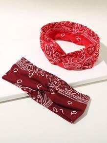 1 件男士柔软吸水宽佩斯利印花头带，波西米亚风格，适合日常生活、海滩度假、休闲运动、健身骑行、发饰、男士度假配饰、足球头带、男士配饰、男士配饰、棒球配饰、男士头带 - 彩色 - 查看 3