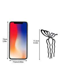 1个女士金属高品质大号黑色/银色/金色发夹，尺寸为4.52英寸/11.5厘米，简约时尚，优雅复古宫廷风格，适合日常发型、化妆、沐浴、通勤、度假、上学、派对、节日、送礼、发髻延长、发髻制作、发髻发片、发型设计发夹、发卡、发夹、发卡、黑色配饰、发饰、头部配饰 - 彩色 - 查看 2