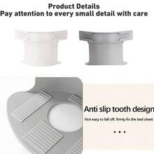 4 Pack Lock Sheet Holders, Bed Sheet Holder, Secure Bed Sheets Firmly In Place, Heavy Duty Panel Holder, Easy One-Time Installation - Grey - View 4