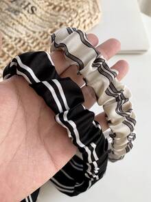 1 件优雅兔耳头带，黑白波尔卡圆点蝴蝶结设计，高品质缎面时尚头饰，百搭女士发饰配饰，蝴蝶结配饰，学校用品，学院风，头带秋季配饰