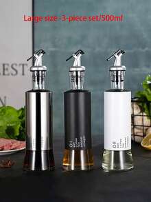 1pc Glass Oil Bottle Vinegar Dispenser Soy Sauce Storage Container For Kitchen, Suitable For Cooking, Baking, Salad, BBQ. Kitchen Tools And Equipment - Multicolor - View 17