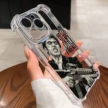 Funda de teléfono compatible con for  17,16, 15, 14, 13, 12, 11 Pro Max, X, XR, XSMAX, 8 y 7 Plus, resistente a los golpes, transparente y suave en el dorso. - transparente - Ver 5