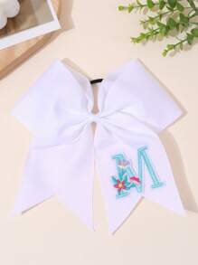 1pc 26Letters Back To School Customized Text Name Bow Hair Ring,Personalized Solid Color Embroidered 26 Letters Decoration Bow Hair Ring,Fashion Unique Hair Accessories For Girls Back To School Gifts, Daily Use - 彩色 - 查看 15