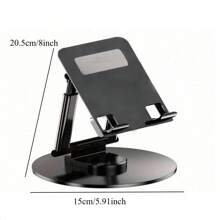 Adjustable Rotatable Tablet Stand & Phone Holder - Foldable, Desktop Compatible With All Smartphones & Tablets, Sturdy Carbon Steel, Black, Desk Mounts For Table