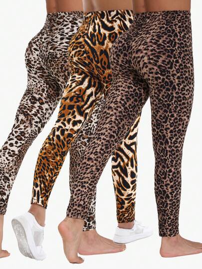 Jesienne/zimowe nowe, swobodne, damskie legginsy z wysokim stanem i rozciągliwością, w jednolitym kolorze brązowym, miękkie i wygodne, z nadrukiem w panterkę, odpowiednie do jogi, ćwiczeń, aktywności na świeżym powietrzu, dojazdów do pracy, na ulicę, fitness, biegania, dla dziewczynek