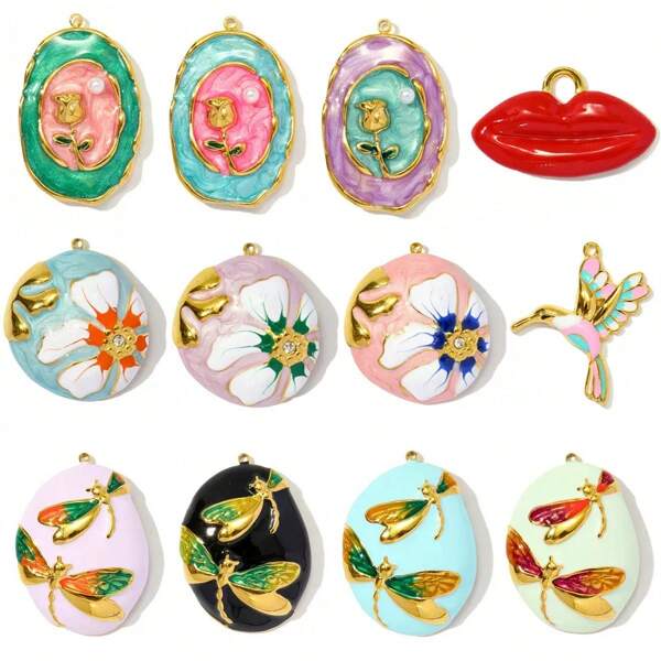 1pc Bohemian Colorful Cute Pendant Charm For DIY Earrings, Necklaces