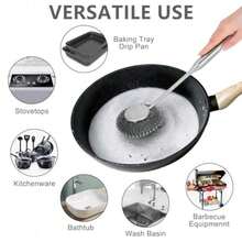 Free ShippingStainless Steel Scrubber With Long Handle HeavyDuty Kitchen Brush For Pots Pans More Includes 3 Extra Scouring Pads + Bonus Cleaning Tools8502 - bạc - Xem 2