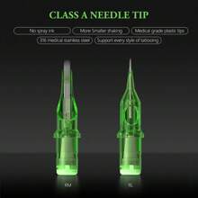 20 Stück T-REX grüne Tattoo-Nadel-Patronen RL/RM Einweg-Silikon-Profi-Sterilisierte runde Liner für Patronenmaschinen Griffe