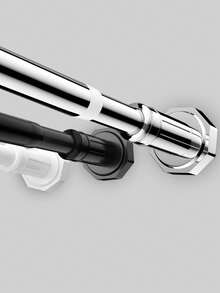 1 件可调节不锈钢窗帘杆，可伸缩浴室毛巾杆、衣架、窗帘杆、衣柜挂架、可伸缩浴帘杆、阳台杆 - 无需钻孔，适用于窗帘、门和卧室，可用于收纳整理，女士白色 T 恤、女士黑色裤子、女士冬季服装 - 彩色 - 查看 10