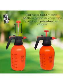1 Pieza Aspersor de Presión 2 Litros, Pulverizador Manual con Boquilla Regulable para Jardín y Fumigación - Naranja - Ver 1