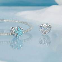 WOSTU 925 Sterling Silver Delicate Crab Starfish Charm Marine Life Pendant Charm Cubic Zirconia Opal For Women Fashion Jewelry Party Gift ﻿ - Silver - View 4