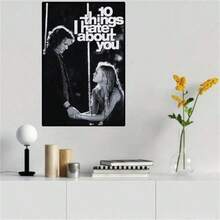 1pc 10 Things I Hate About You, Movie Poster Canvas Painting Classic 90's Vintage Wall Film Art Print Picture Living Room Home Decor,Prints Wall Painting Bedroom Living Room Decoration Office, Wall Art, Wall Decoration, Canvas Print, No Frame - Multicolor - View 5