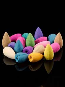 100PCS Natural Backflow Incense Cones Jasmine, Rose Lily Sandalwood Osmanthus Wormwood Agarwood Lavender - 100 Pieces - View 4