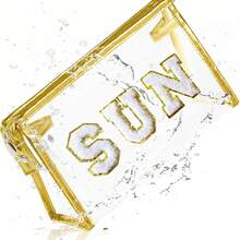 Preppy Patch SPF Clear Cosmetic Bag SPF Varsity Letter Toiletry Bag Waterproof PVC Cosmetic Case Multi-Function Zippered Pouch Makeup Bag For Beach Pool, Pencil Case Pen Pouch,Makeup Bag,Make Up Bag,Makeup Bags,Cosmetic Bag,Makeup Organiser,Travel,Makeup Pouch,Bag,Vanity,Make Up Pouch,Travel Essentials,Pouch Bag,Make Up Bags,Bags,Travel Essential,Vanity Accessories,Small Makeup Bag - Multicolor - View 14