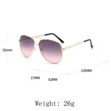 1 buc ramă ovală metalică pentru femei, retro, cu punte dublă, ochelari de soare pilot la modă, pentru vacanță, accesorii de plajă pentru femei, ochelari de soare în formă de aviator