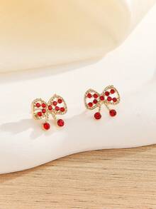 1-6对时尚金鱼、树、可爱水钻镶嵌水果系列耳钉套装