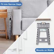 1 Pack 40 cm Tritthocker Klappbar Grau, 2025 Upgrade: Klapphocker Faltbar mit 150 kg Tragfähigkeit, Falthocker mit Drehgriff, Ideal für Zuhause, Büro, Draußen, Aufstiegshilfe Pferd - Dunkelgrau - Übersicht 5