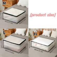 1/3 pièces Sac de rangement pour édredon/couette, sac de rangement pliable anti-poussière et anti-humidité, boîte de rangement sous le lit de type tiroir, sac de rangement semi-transparent plat pour dortoir