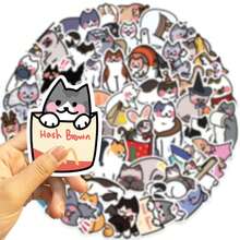 SCXXBSW 50 piezas de pegatinas de gato lindas y elegantes, pegatinas de anime geniales, pegatinas decorativas resistentes al agua y duraderas. Pegatinas de anime geniales resistentes al agua y duraderas para decorar estuches de teléfonos móviles, portátiles, botellas de agua, guitarras, patinetas, maletas, etc. Inicia tu viaje creativo DIY, es la primera opción para regalos en festivales como Halloween y Navidad - Multicolor - Ver 6
