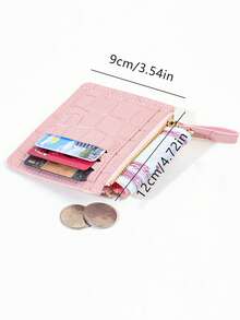 Candy Color Crocodile Texture Card Holder Short Stone Texture Coin Purse Multi-Function Coin Pouch Zipper Snap Closure Multi-Card Slots Card Holder Coin Wallet For Women Mini Wallet Small Wallet Card Wallet Gifts For Women Funny Gifts Teacher Gifts