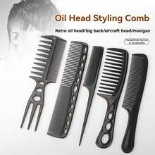 NEFOUME 6 件套专业理发店发型梳套装，适用于男士复古发型，包括尾梳、双面梳、造型梳、宽齿梳、尖梳和锥形梳，适用于沙龙和理发店、返校、旅行度假必需品、女士发饰 - 彩色 - 查看 5