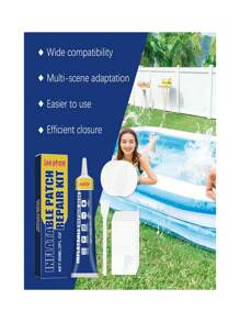 Transparentes Reparatur-Set, Kleber + quadratischer Patch / runder Aufnäher; geeignet für aufblasbare Matratzen, Schwimmringe, Zelte, Segeltuch-Vordache; Reparaturaufnäher geeignet als auflässliche Matresse, aufgeblasene Boote, Outdoor-Zähne, Baderinge