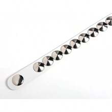 Eigso 3 Pcs Leather Punk Bracelets Men Women Of Rock Rivet Wrap Retro Spike Bracelet Adjustable - 白色 - 查看 3