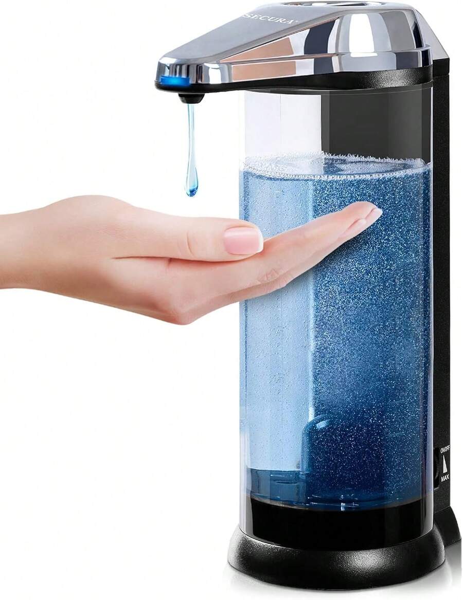 17Oz Automatic Liquid Soap Dispenser, Touchless Battery Operated Hand Soap Dispenser With Adjustable Soap Dispensing Volume Control Dial,8802337 - Silver - View 1