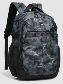 男学生高容量迷彩旅行背包，高中减负背包