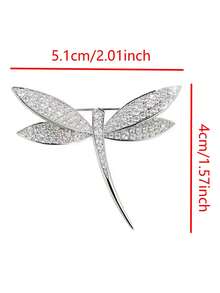 1 件微镶嵌水晶蜻蜓胸针，女士时尚翻领别针，适用于夹克，完美礼物办公室配件衬衫珠宝圣诞节万圣节衣服别针有趣可爱的教师礼物万圣节配饰教师节 - 彩色 - 查看 2