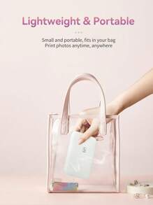 HPRT MT53 便携式高清照片打印机 - 即时无线打印 - ZINK 技术，色彩鲜艳，便于携带 - 白色 - 查看 4