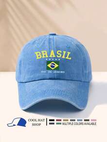 1 chiếc Mũ lưỡi trai chống nắng mùa hè in hình ngôi sao Brazil cổ điển, Mũ vành cong phong cách Hippie Hip-Hop, Mũ lưỡi trai có vành cong dành cho cả nam và nữ - Mũ có thể giặt được 1 - Xem 25