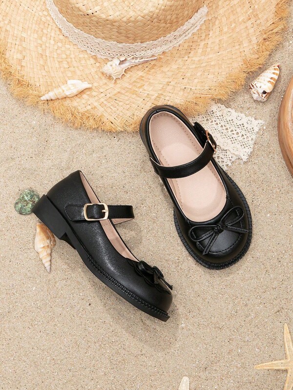 1 Pair Fashionable Decorative Flat Princess Shoes, Cute & Beautiful For Girls, Suitable For School
