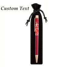 Bolígrafos de lujo con tacto suave personalizados, bolsas negras para bolígrafos, bolígrafos con flores secas rellenas de aceite, bolígrafos con flores - Herramientas de escritura personalizadas, regalos perfectos, regalos de aniversario, regalos de cumpleaños, regalos de temporada de graduación, útiles escolares, escuelas, maestros, oficinas, niños y niñas, para regalos