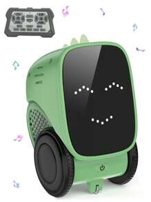 1 szt. Zabawka robot dla dzieci, różowy robot zdalnie sterowany, robot z czujnikiem dotykowym, tańczący, śpiewający, programowalny pilot, automatyczna demonstracja, zmiana wyrazu twarzy za pomocą diod LED, muzyka, zdalnie sterowany robot-dinozaur z funkcją opowiadania historii, ładowalny zdalnie sterowany robot, zdalnie sterowany robot 2,4 GHz, odpowiednia dla chłopców i dziewcząt w wieku 3-12 lat, edukacyjna, inteligentna zdalnie sterowana zabawka, na Halloween, Boże Narodzenie, Wielkanoc, prezent urodzinowy (żółty/niebieski/różowy/zielony)