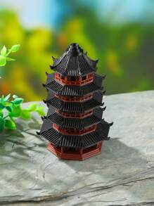 Modello classico di pagoda a 5 piani, architettura tradizionale cinese, collezione in plastica, in piedi da solo, senza elettricità richiesta, decorazione per casa e ufficio, regalo per il Ringraziamento, accessorio per paesaggio di acquario