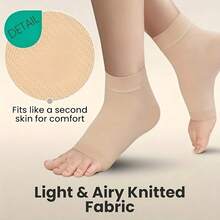 男女通用无缝压缩袜，用于脚踝支撑 - 高帮设计，透气尼龙/氨纶混纺，可机洗，纯色 - 非常适合攀岩、徒步旅行、跑步和日常活动，压缩袜，登山必需品，高帮袜，透气面料 - 彩色 - 查看 2