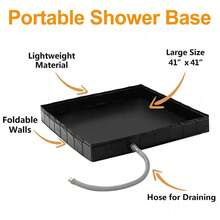 Foldable Shower Pan Bath Base Keep Feet Clean For RV Tent Awning Camping Beach - Black - View 3