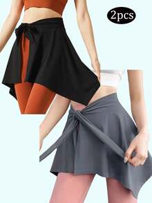 2 chiếc/1 chiếc - Khăn choàng chống nắng mềm mại khô nhanh cho nữ, thắt lưng, khăn quàng cổ, váy liền thân thể thao, chống chói và khó coi, váy liền thân che mông và giúp bạn trông thon gọn hơn, quần áo tập yoga thể dục, váy quấn hông cho nữ, khăn choàng buộc dây tập yoga thể dục, váy ngắn chống chói che hông khi chạy bộ, váy quấn ngoài, - Nhiều màu - Xem 24