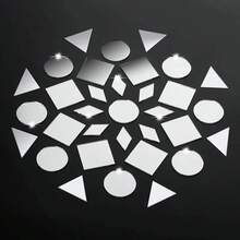 100/500pcs Craft Mirror Set - 4 Shapes (Triangle, Square, Round, Diamond) - 1" Plastic Glass Tiles For DIY Mosaics & Disco Ball Decorations - Multicolor - View 13