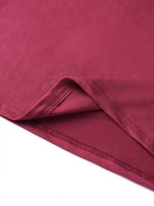 Men's Solid Color Drawstring Hooded Casual Tank Top - Burgundy - View 3