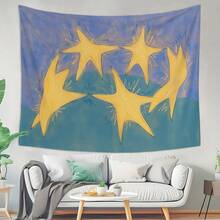 1pc Comfortable Star Dance Polyester Tapestry, Wall Tapestry Hanging Suitable Home Decoration Materials For Living Room, Bedroom, Dormitory Decoration, Horizontal Hanging - 彩色 - 查看 4