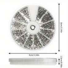 600/1000颗不锈钢手表、眼镜、钟表维修螺丝套装 - 含维修工具，盒装 - 銀色 - 查看 4