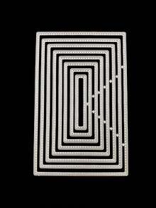 Set Of 1pc Rectangular Metal Cutting Dies For DIY Scrapbooking, Greeting Card Creation, And Paper Crafts.