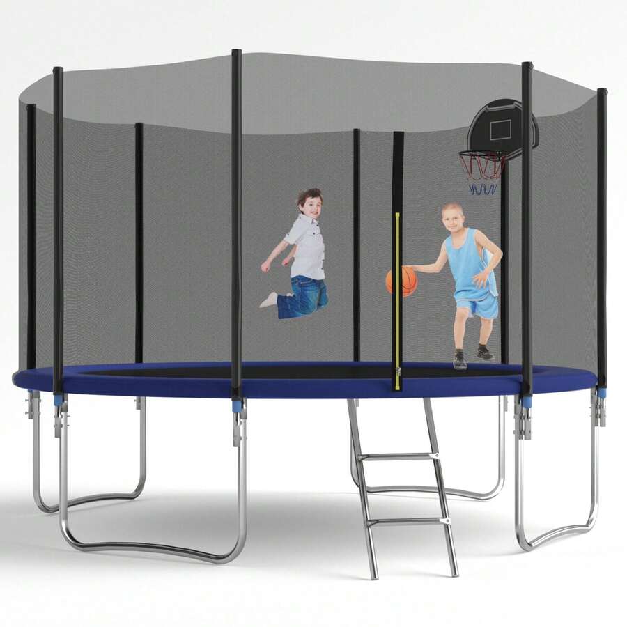 10FT Outdoor Tranpoline For Kids And Adults,Tranpoline Weight Capacity 440LBS With Safety Enclosure Net, Backyard Tranpoline For Family - Out Net - View 1