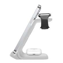 Fast Wireless Charging Stand 3 In 1 Wireless Charger Dock Station Compatible With IPhone 17 16 15 14 13 12 11 Pro Max Plus XR XS 8 Plus, Compatible With Apple Watch Ultra/SE/11/10/9/SE/8/7/6/5/4/3/2, Compatible With AirPods 4/Pro2/Pro/3 - White - View 6
