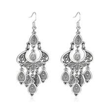 Pendientes de flor con borlas estilo vintage bohemio para mujeres