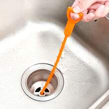 1 Random Color Drain Dredging Artifact For Removing Clogged Drain Pipes, Hair Cleaner, Suitable For Drain Pipes, Shower Pipes, Sinks, Kitchen Sinks, Bathtubs And Bathrooms, Hair Remover, Bathroom Accessories, No Batteries Required